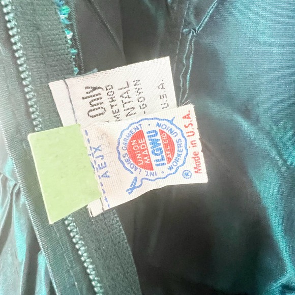 Vintage 70s 80s Peacock Green Teal Strapless Ball Gown with Jacket Size XXS/XS - Picture 10 of 14